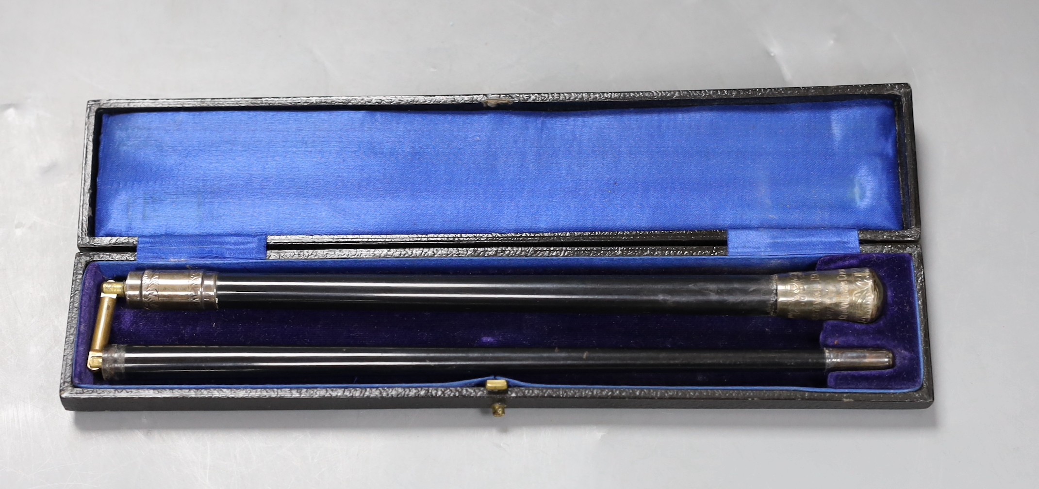 A silver mounted conductor's baton with inscription S.C.M.U. Festival, 1931, F. Smith, Conductor of Old Works Choir in fitted case